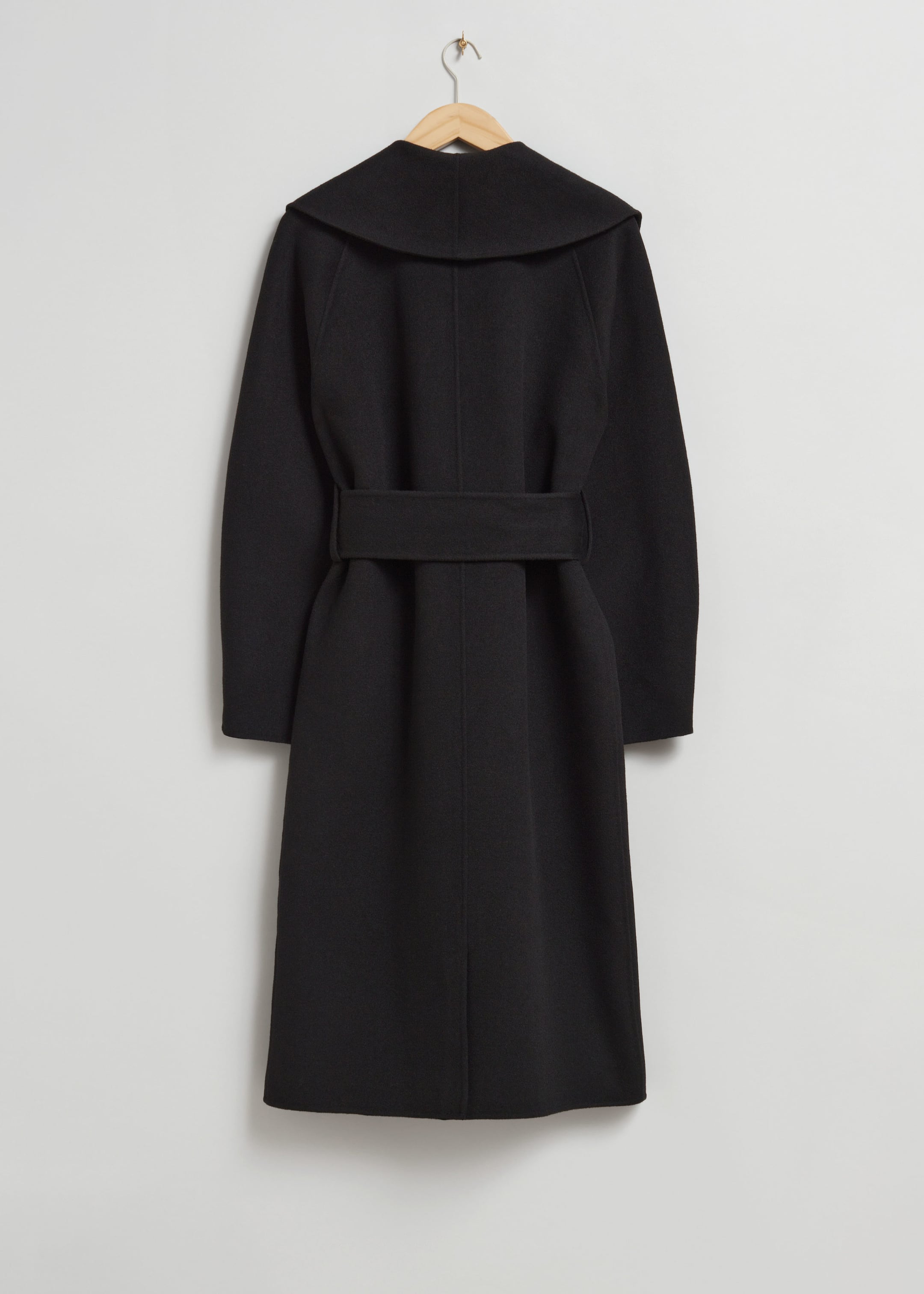 Oversized Shawl-Collar Wool Coat - Mole - Still Life