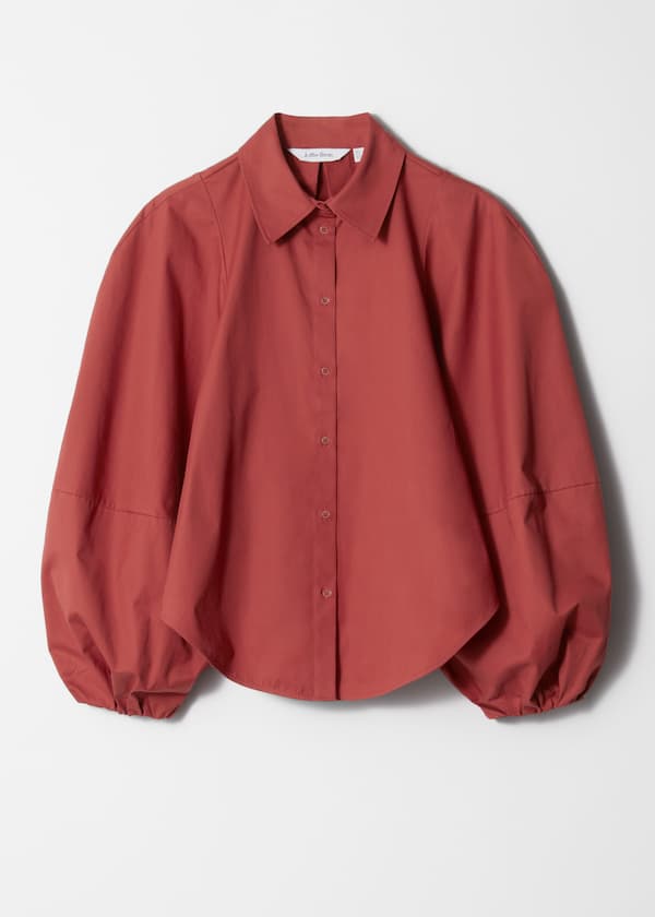 Voluminous Balloon-Sleeve Blouse