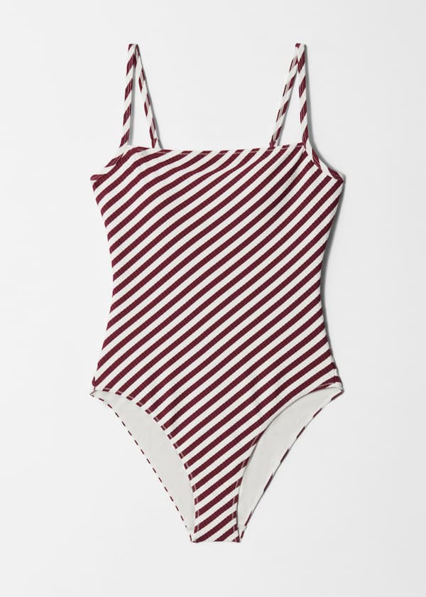 Straight-Neck Swimsuit