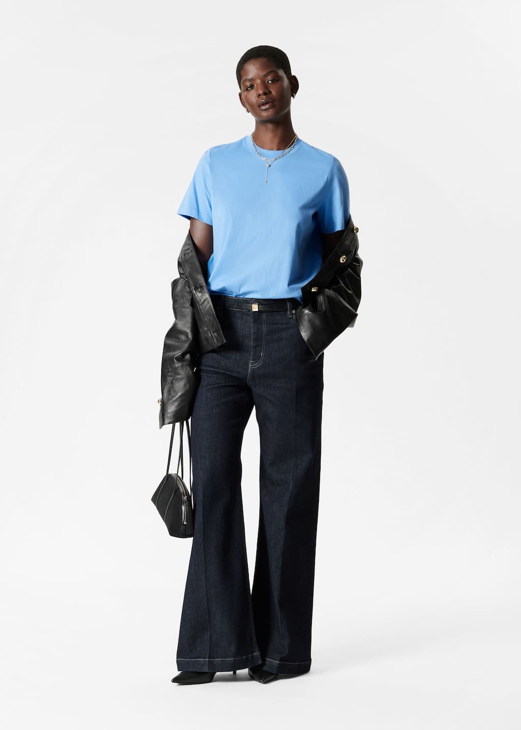 Relaxed Crewneck T-Shirt - Mid Blue - Tops & T-shirts