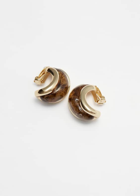 Marbled Dome Clip-On Earrings