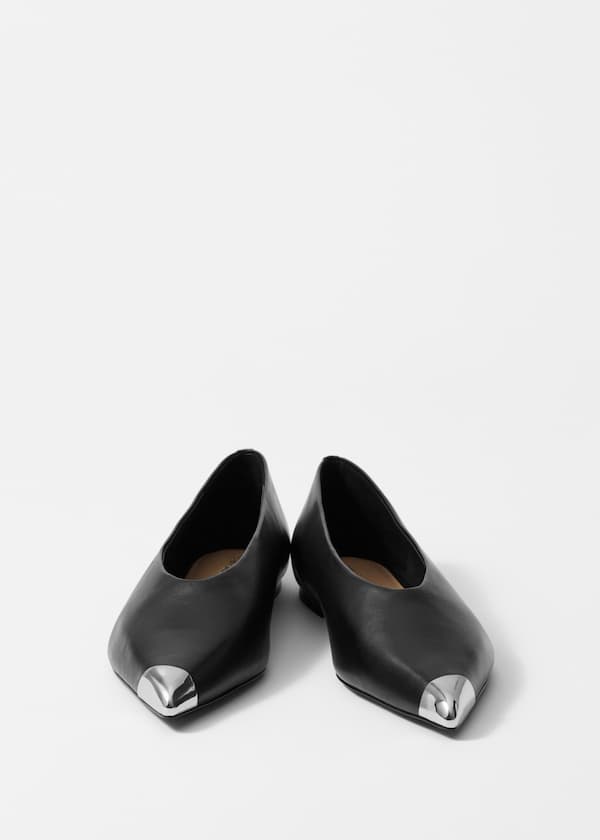 Silver-Cap Ballerina Flats