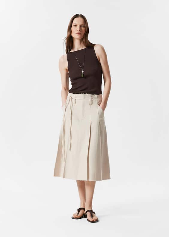 Pleated Midi Skirt