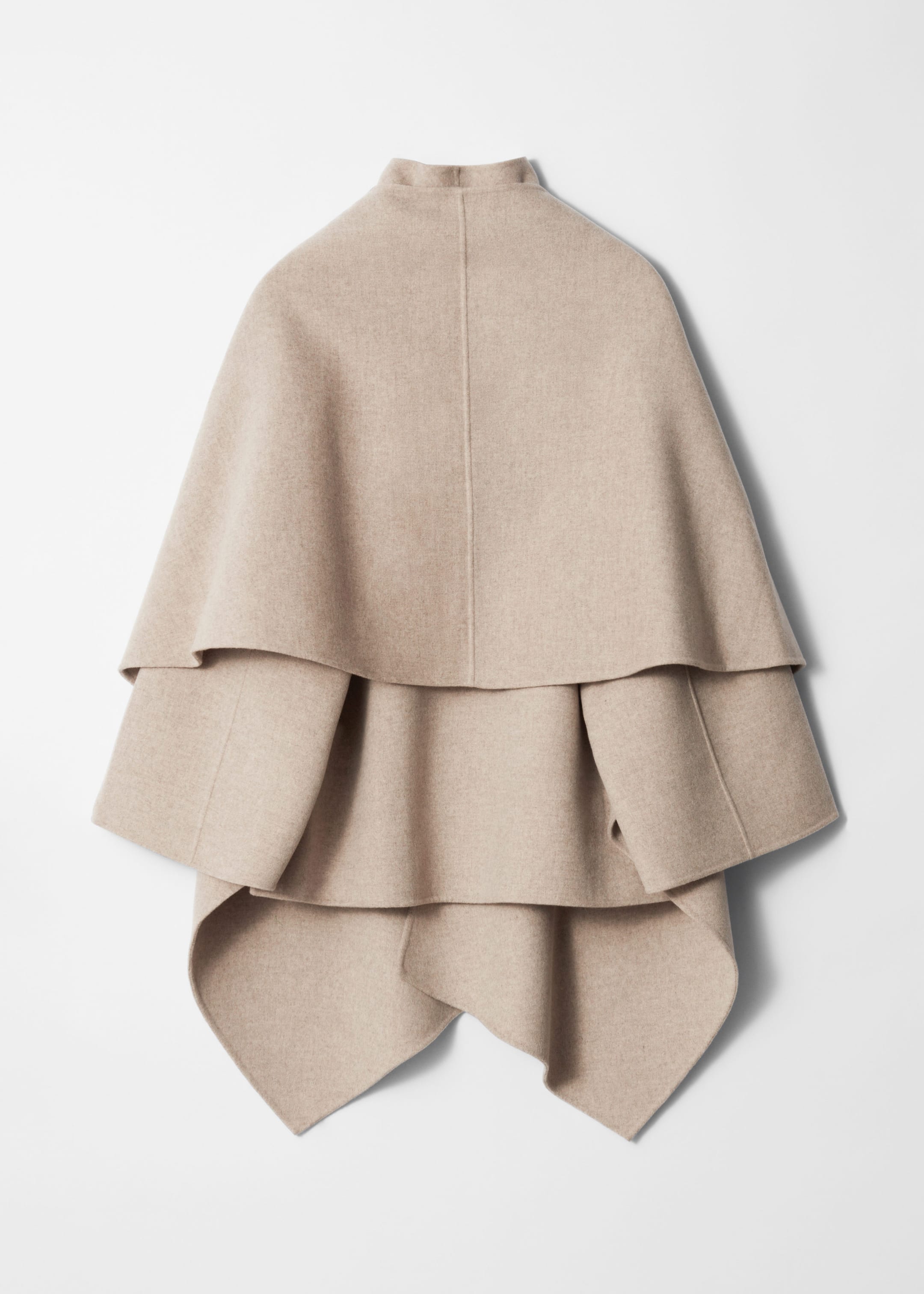 Asymmetric Wool Cape - Black - Still Life