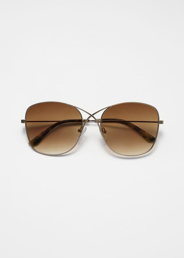 Oversized Crossover-Frame Sunglasses