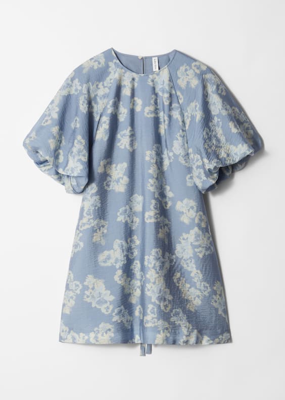Puff-Sleeve Mini Dress