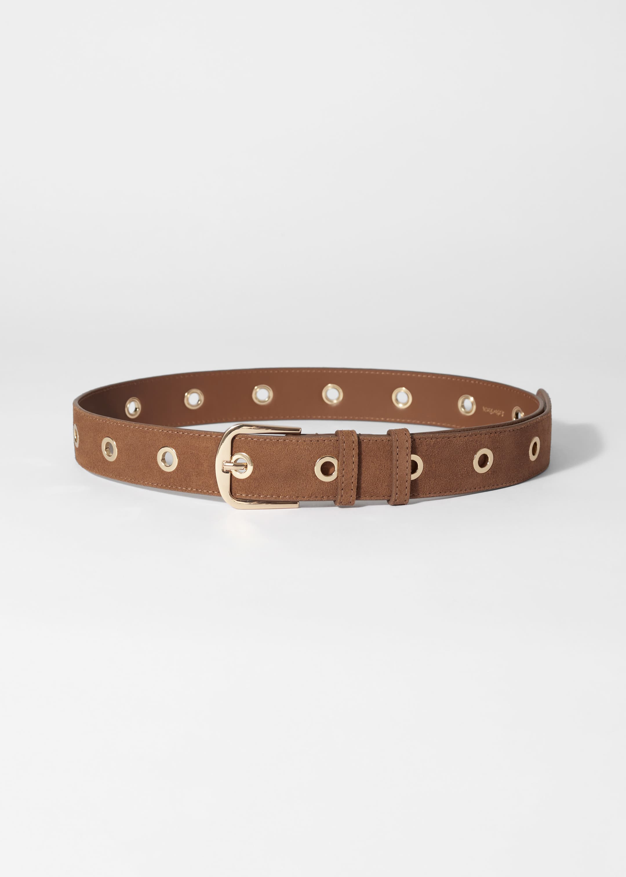 Image of Eyelet-Embellished Suede Belt