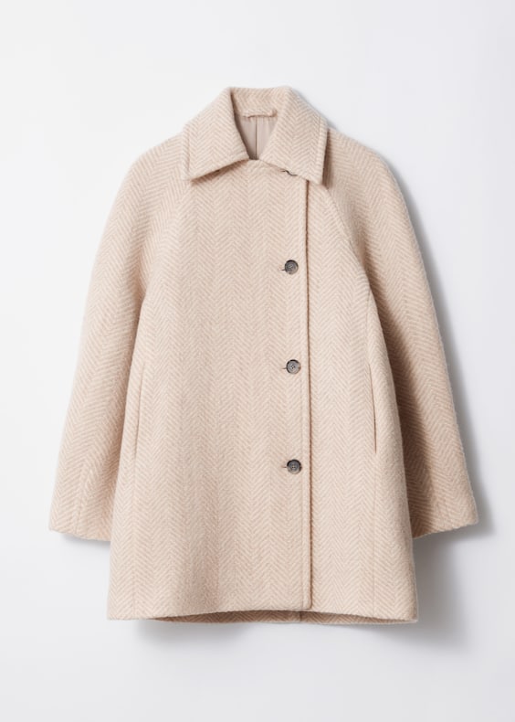Single-Breasted Mid-Length Wool Coat