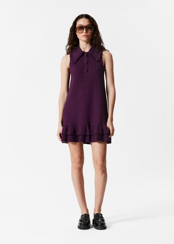 Knitted Frill Mini Dress