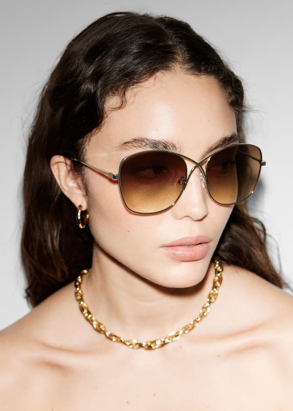 Oversized Crossover-Frame Sunglasses