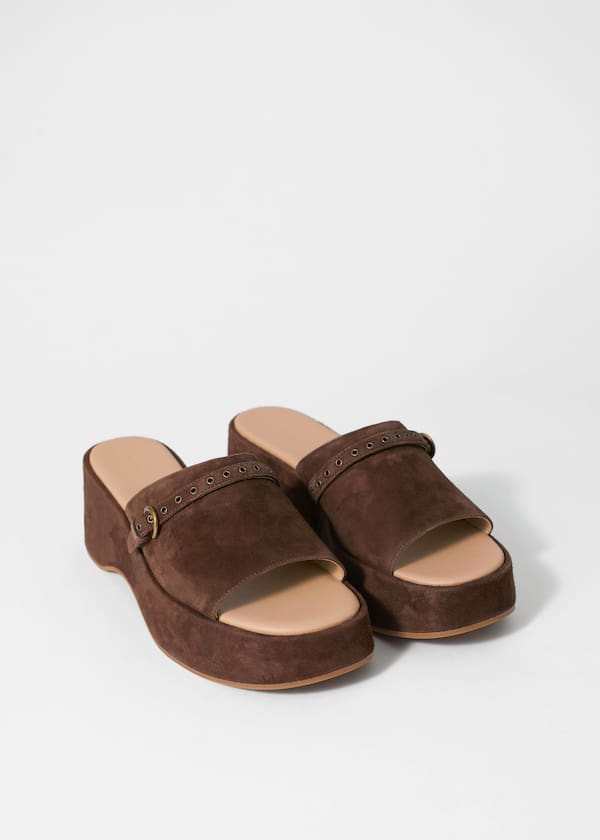 Suede Platform Mules