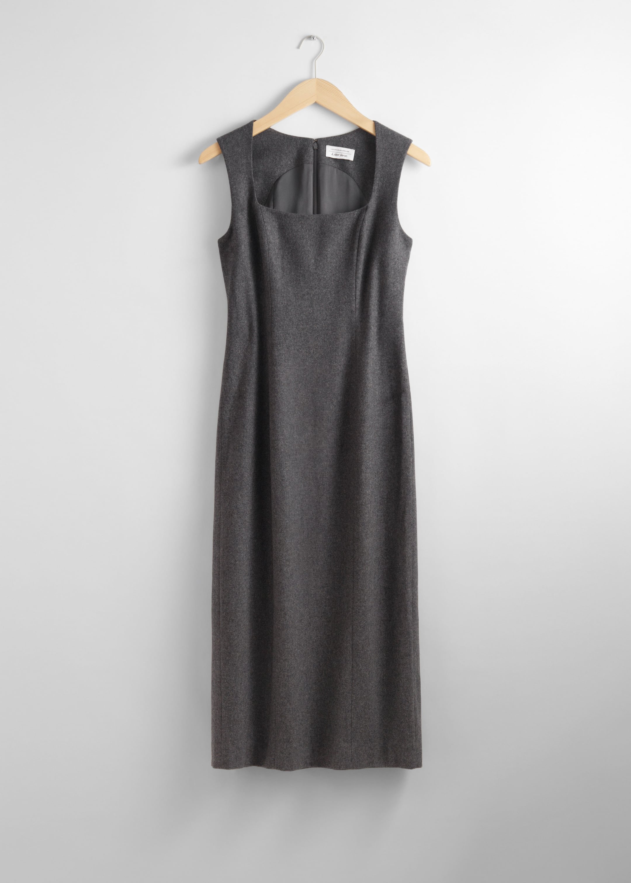 Robe midi sans manches en laine - Gris - Still Life