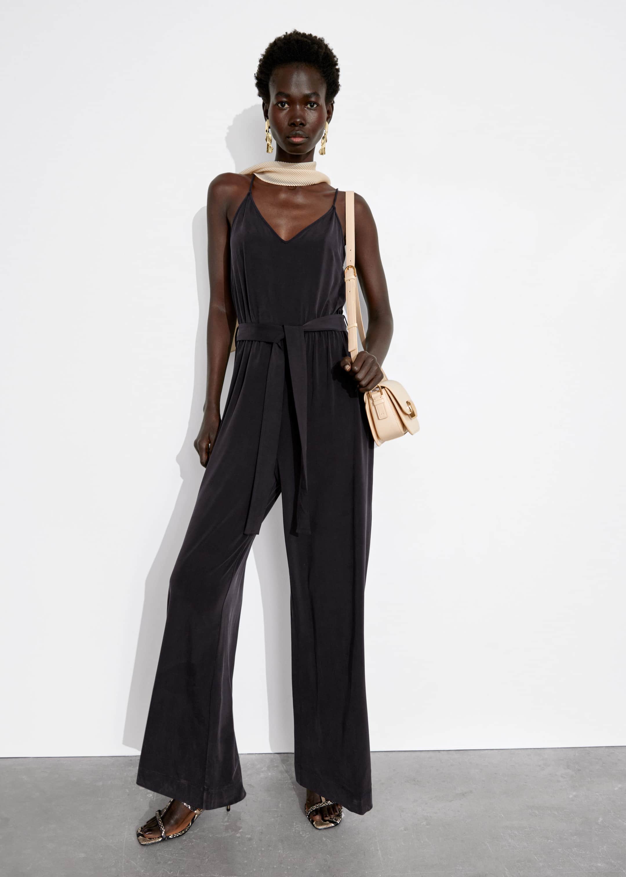 Image of Belted Strappy Jumpsuit