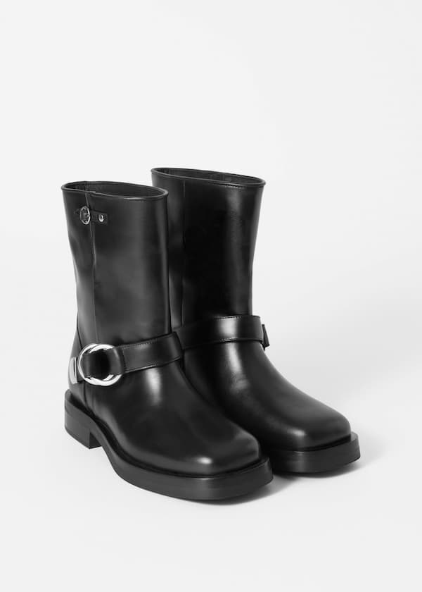 Leather Biker Boots