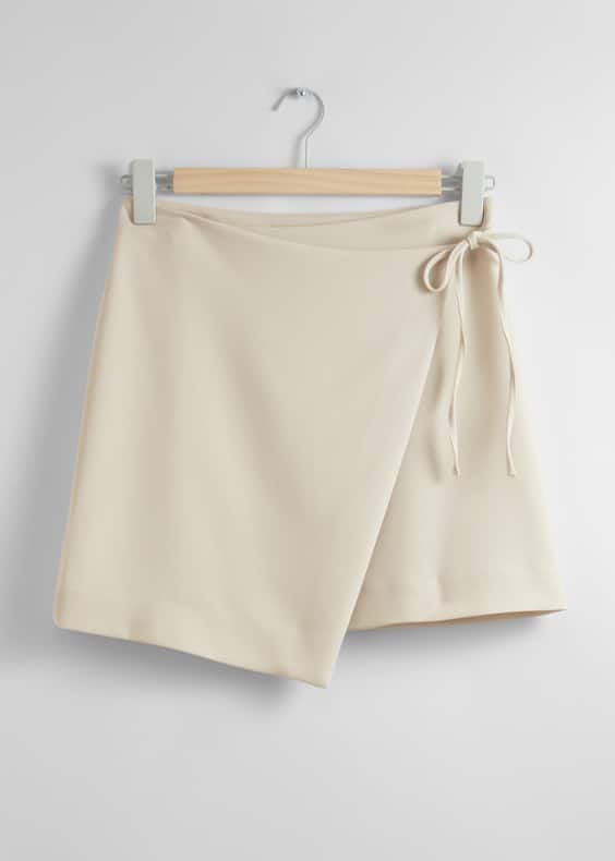 Tailored Mini Wrap Skirt