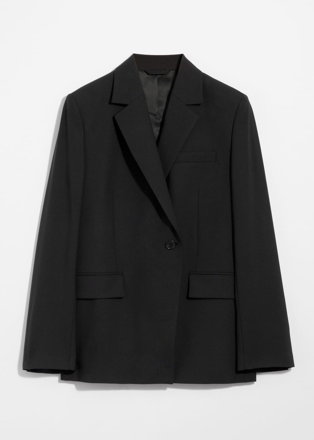 Single-Breasted Wool Blazer - Black - Blazers - & Other Stories