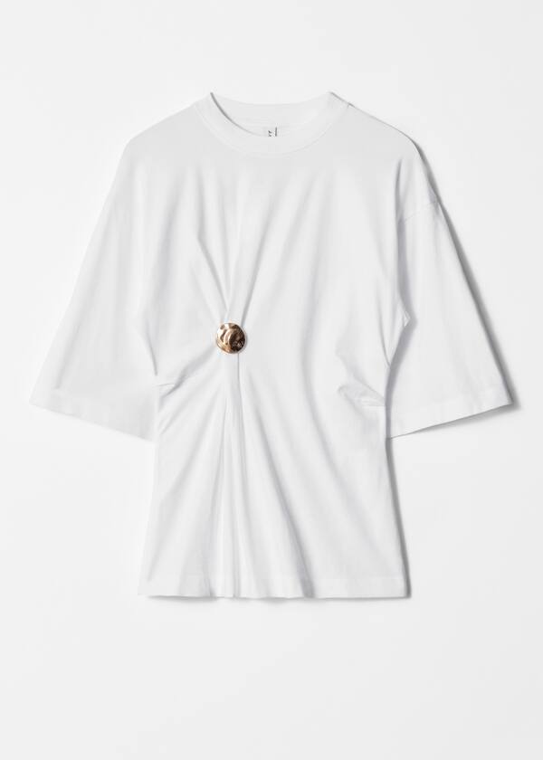 Draped Brooch T-shirt