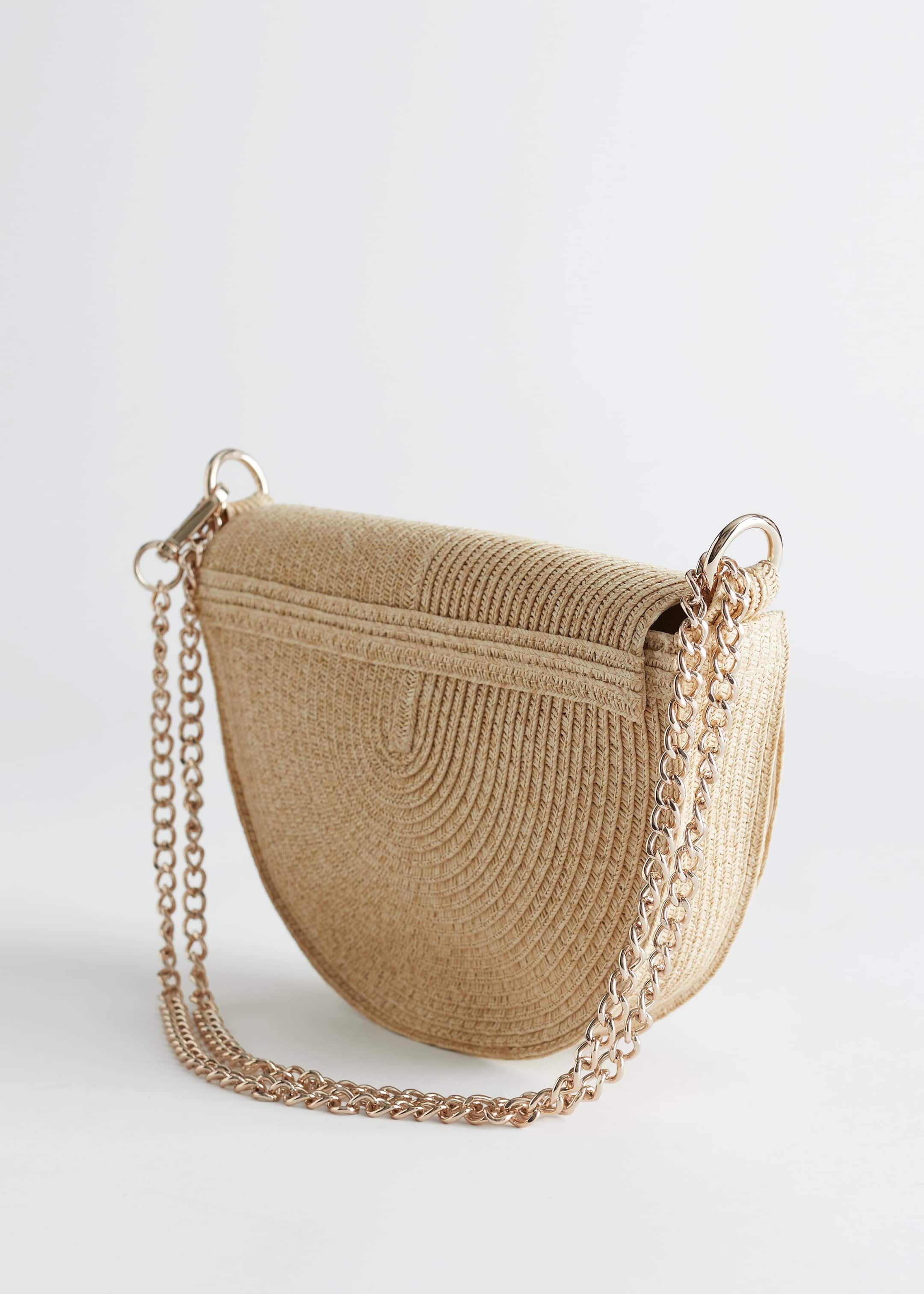 Straw Crossbody Half Moon Bag - Straw - Still Life