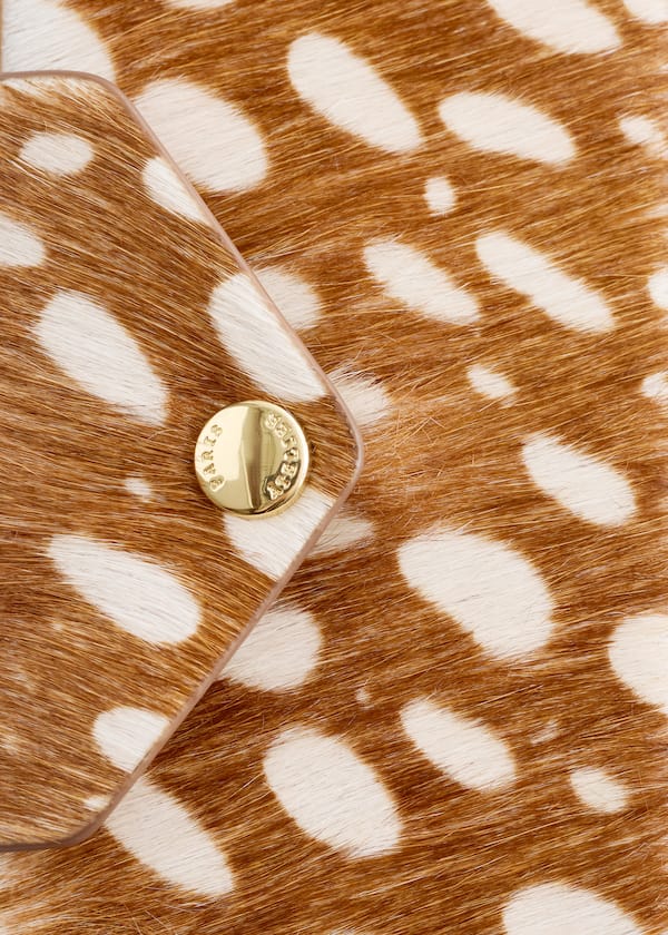 Animal-Print Leather Card Holder