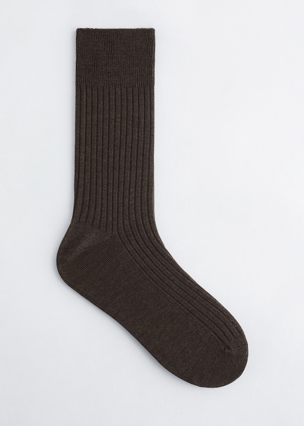 Silk-Blend Ribbed Socks