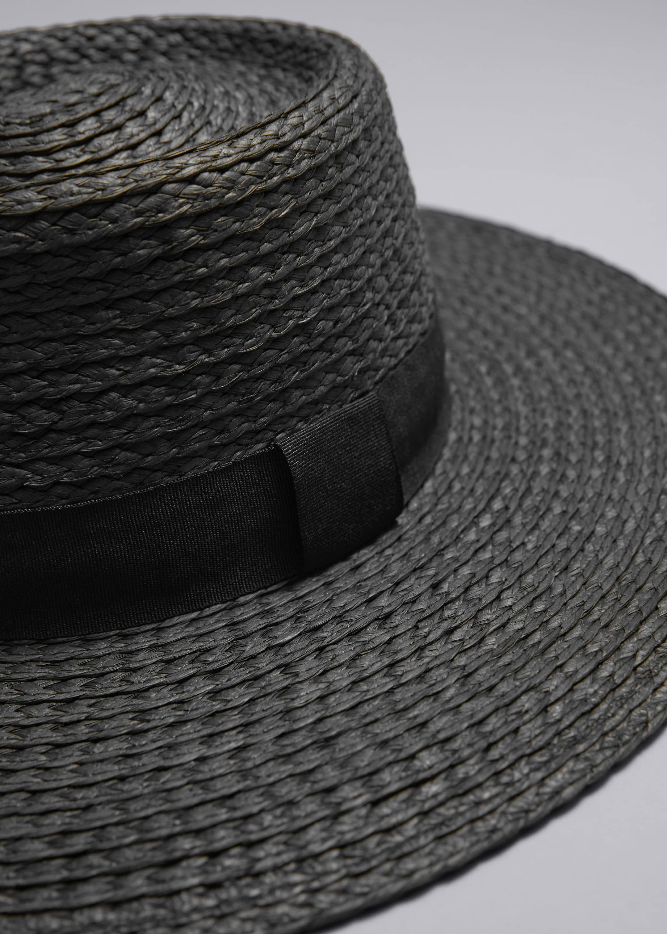 Grosgrain-Trimmed Straw Hat - {{variantName}} - Descriptive Detail