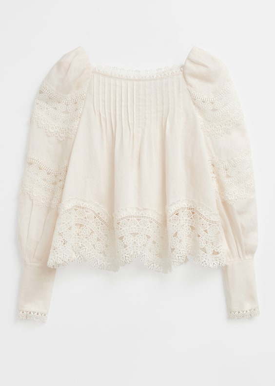 Lace-Trimmed Blouse