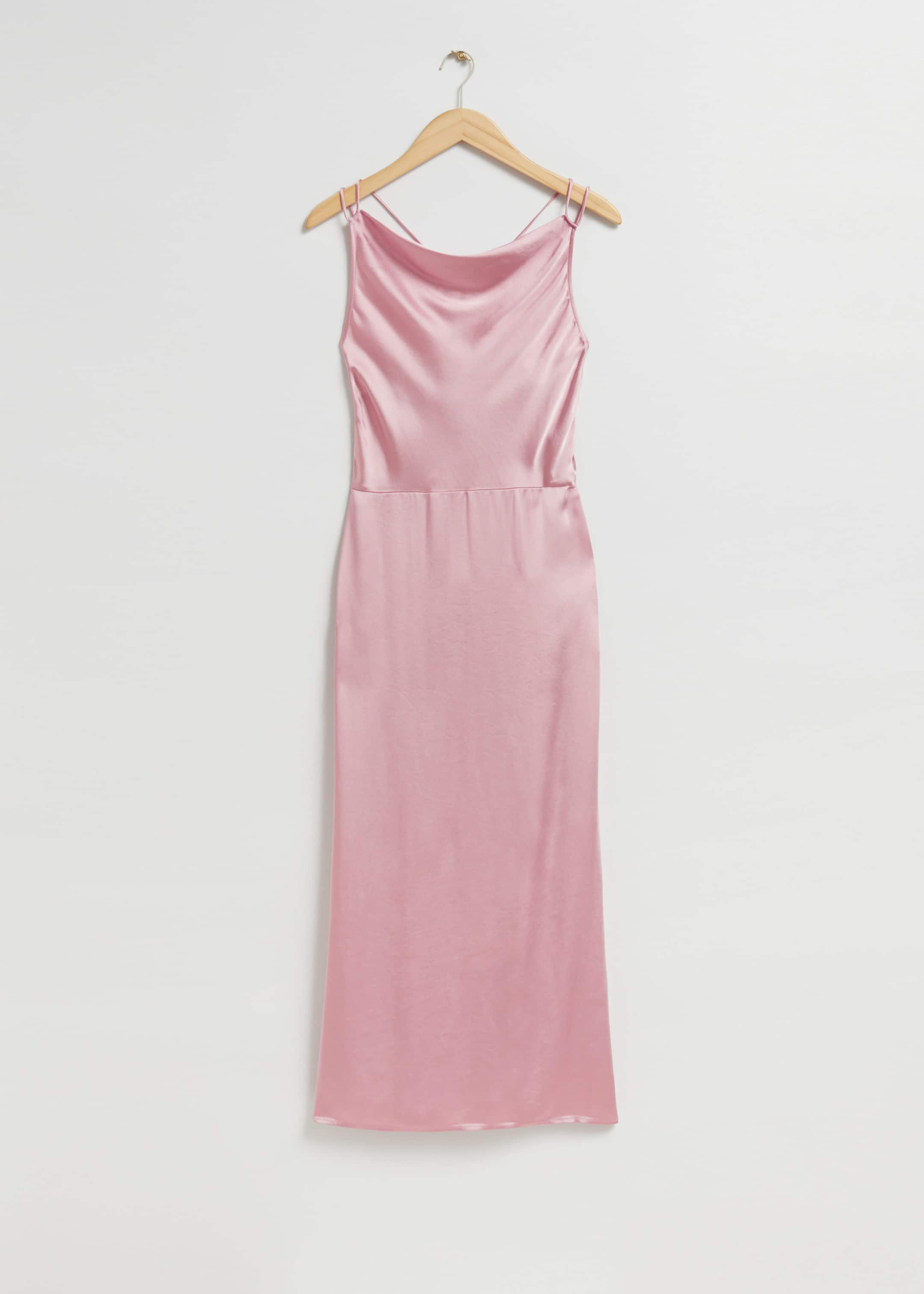 Cowl-Neck Satin Dress - Dusty Pink - Still Life