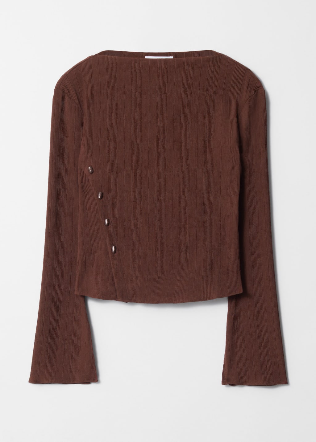 Boat-Neck Flared-Sleeve Top - Brown - & Other Stories