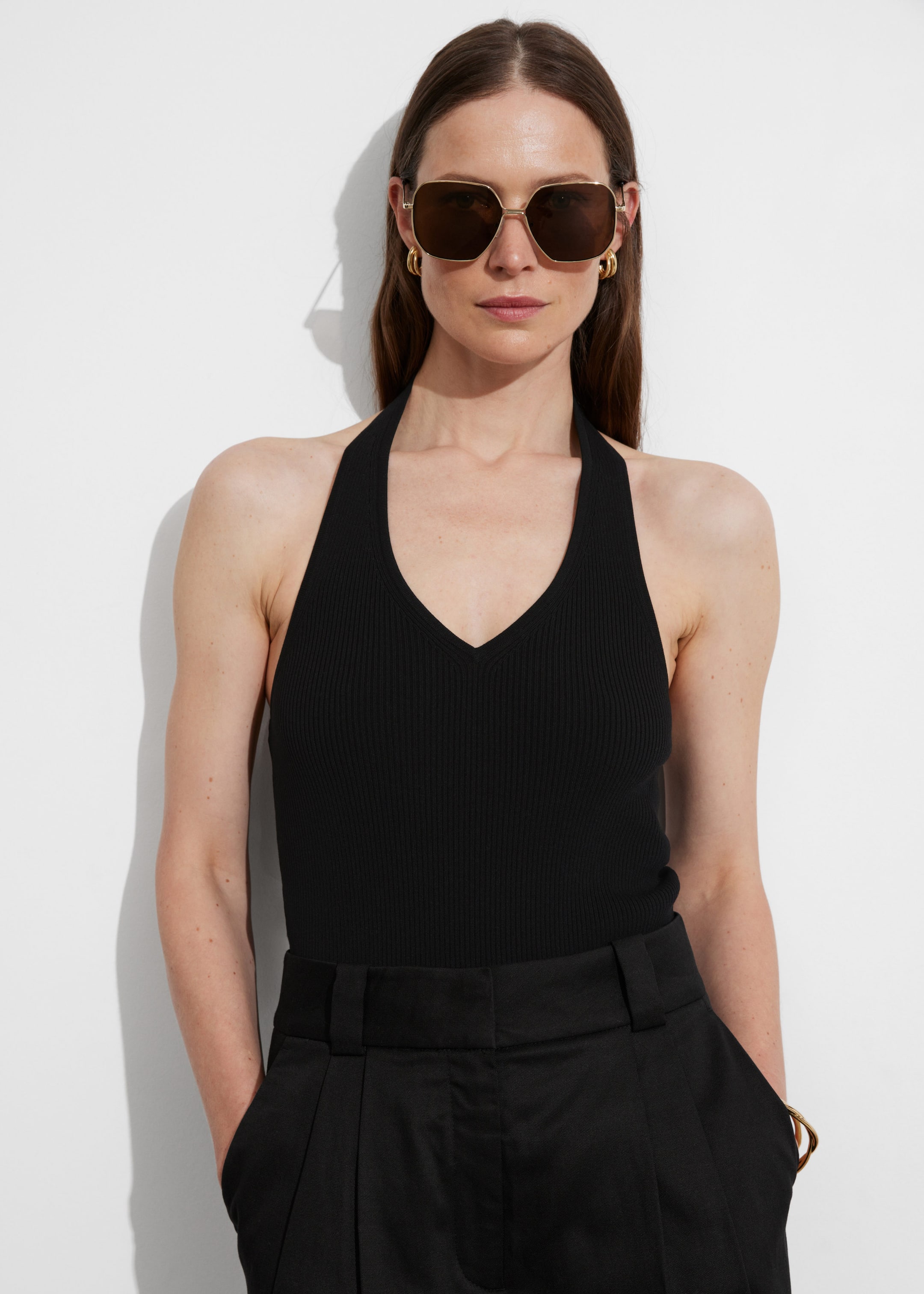 Oversized Metal-Frame Sunglasses - Gold - Lookbook