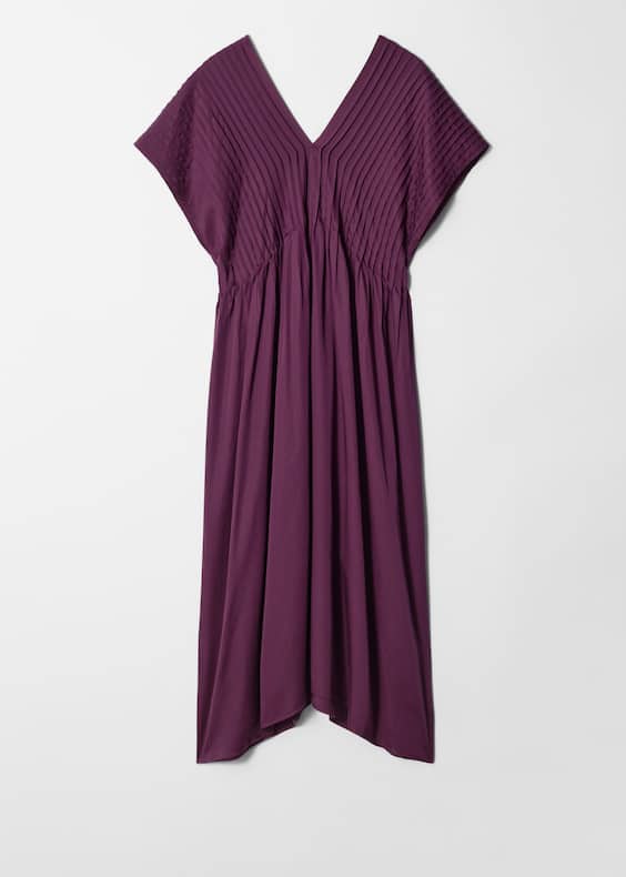 Pleated Dolman Midi Dress