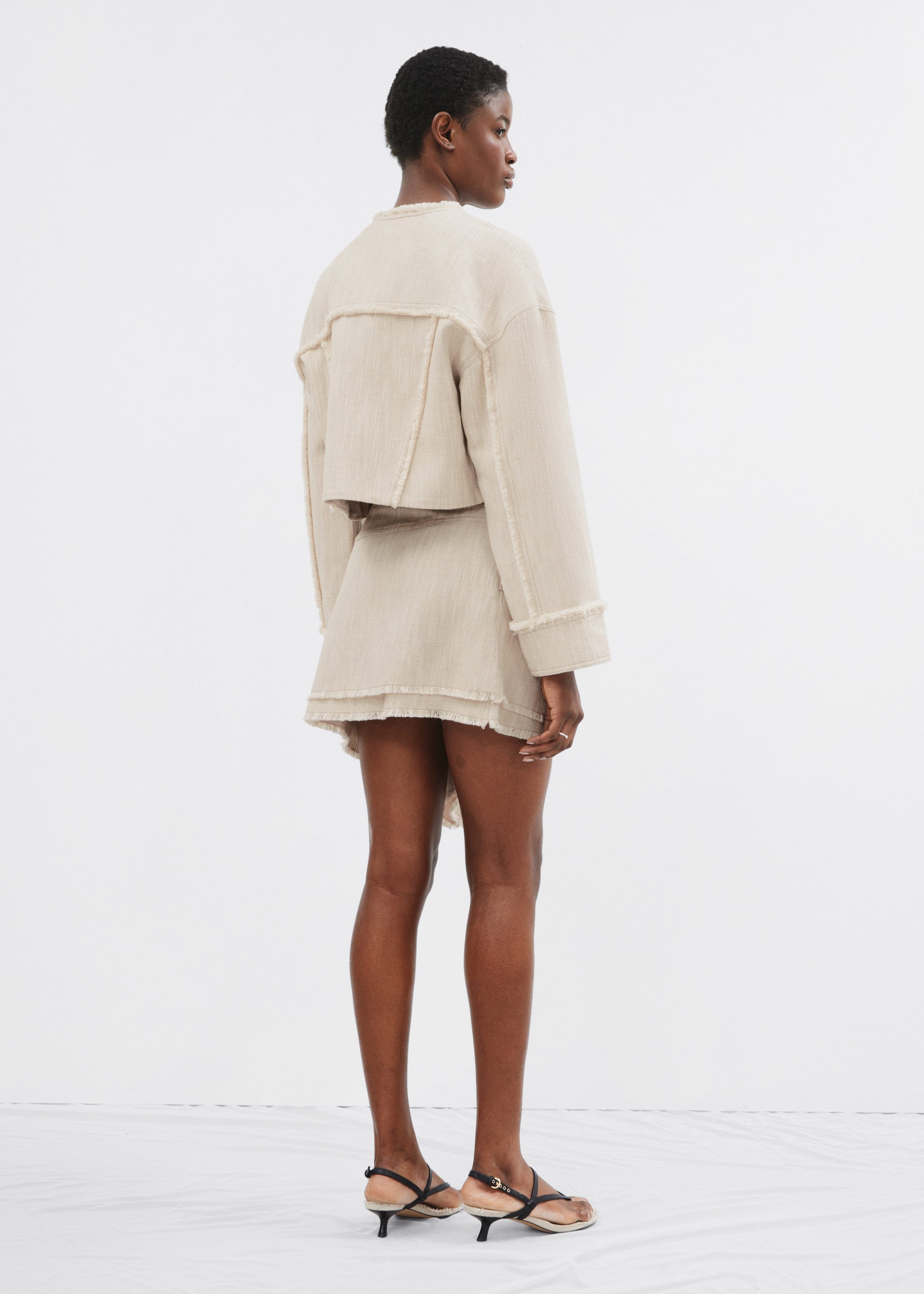 Frayed Linen-Blend Jacket - Beige - Lookbook