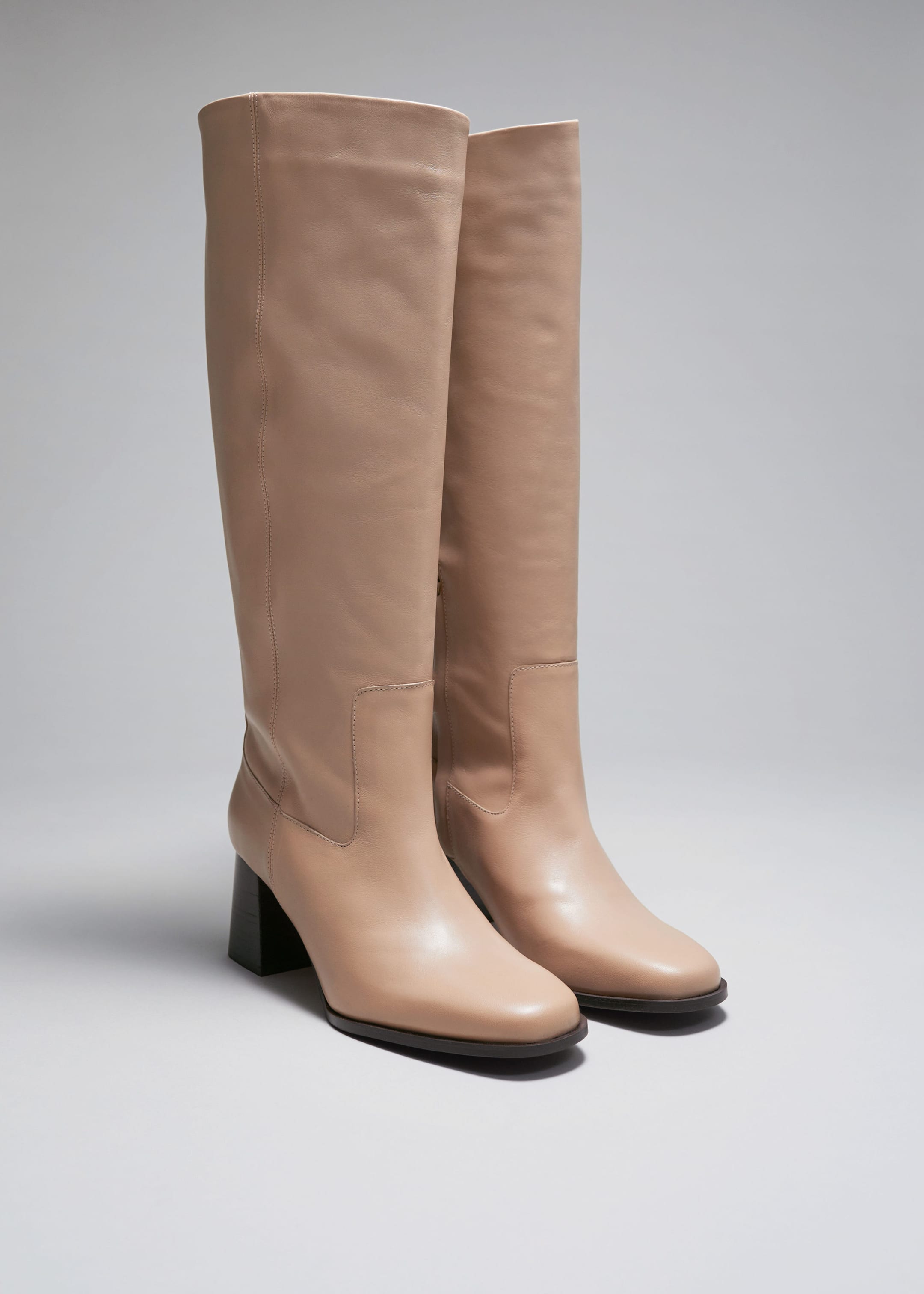 Bottes hauteur genou en cuir - Beige - Still Life