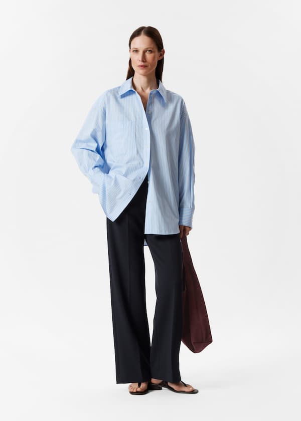 Wide Press-Crease Trousers