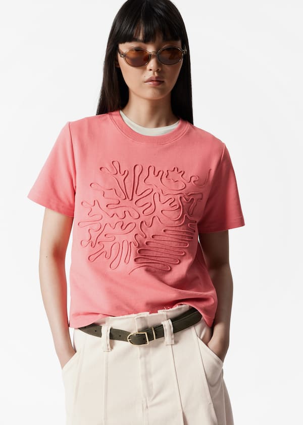 Floral-Appliqué T-Shirt