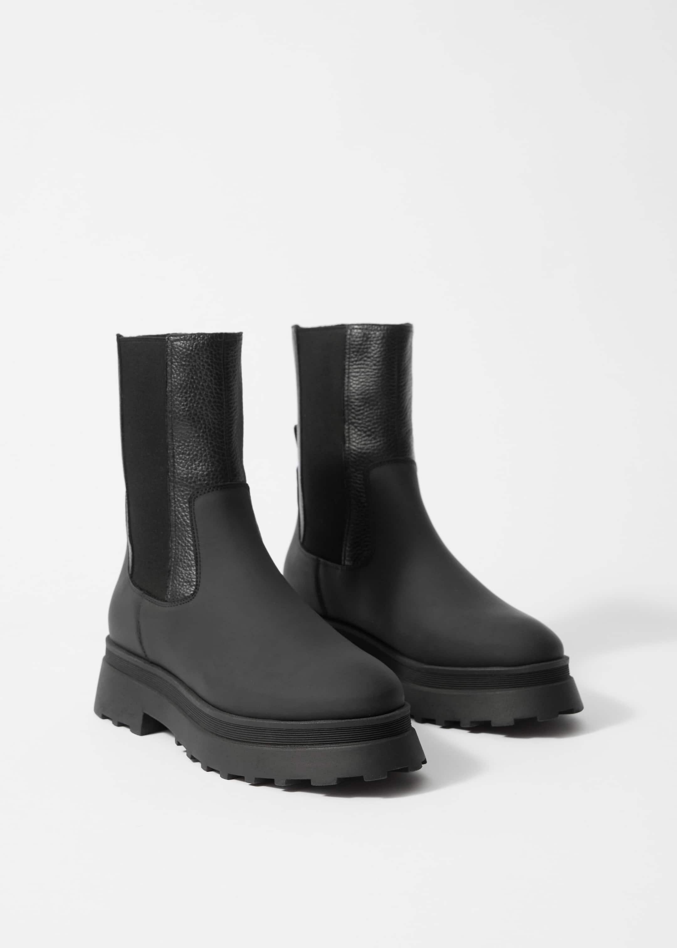 Lined Leather Chelsea Boots - Dusty green - Still Life