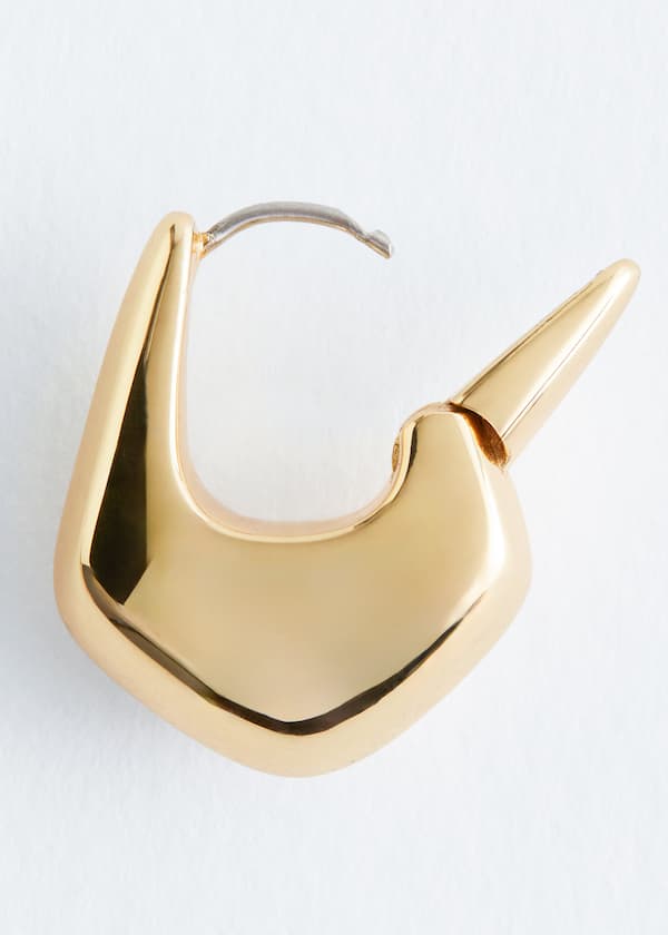 Angular Bell Hoop Earrings