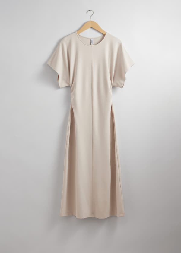 Flutter-Sleeve Midi Dress