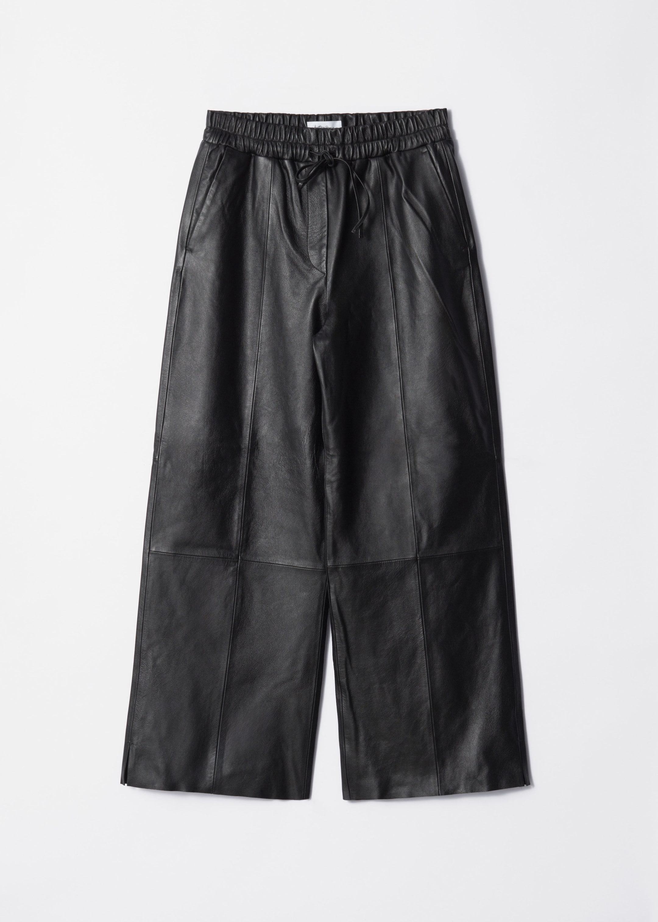 Image of Drawstring Leather Trousers