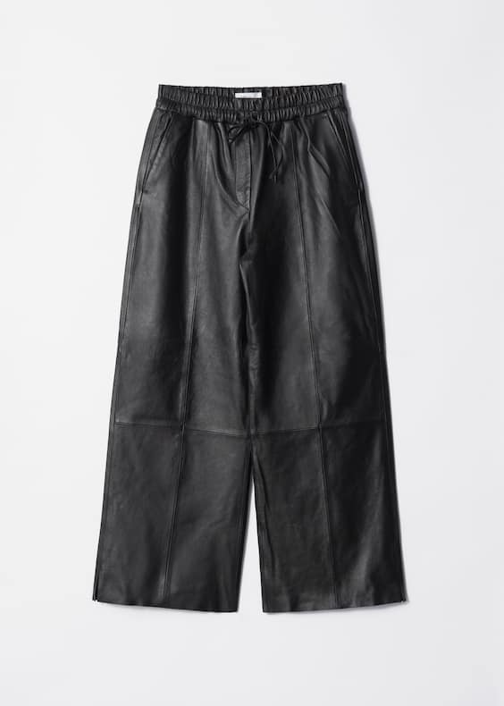 Drawstring Leather Trousers