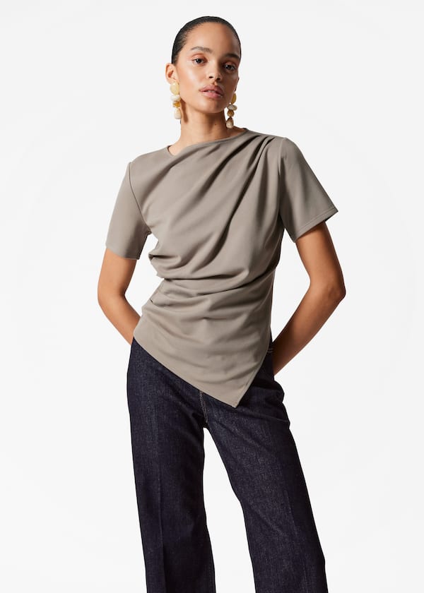 Draped Asymmetric T-shirt