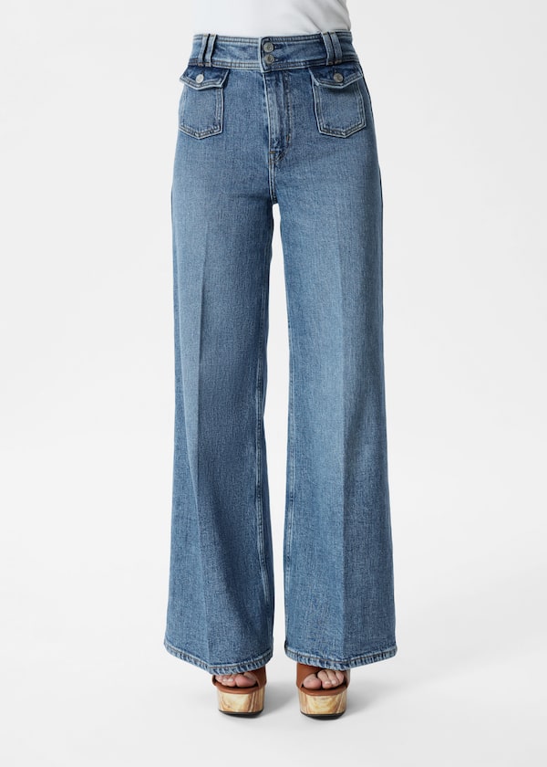 Press-Crease Flared Jeans