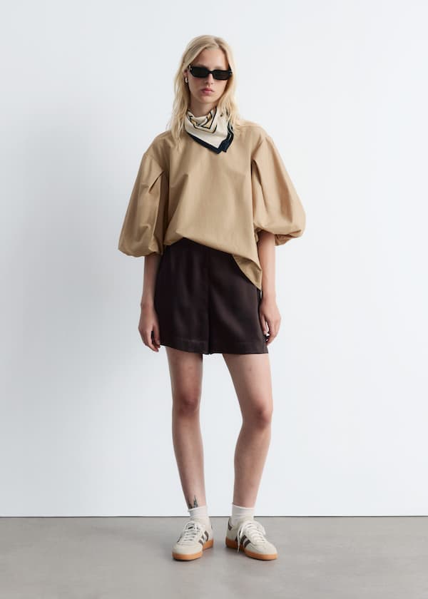 Voluminous Puff-Sleeve Blouse