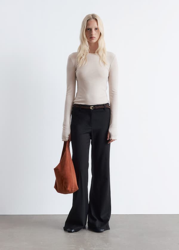 Flared Wool Trousers