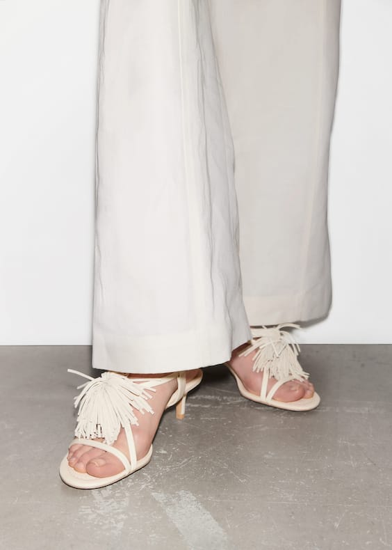 Fringed Leather Sandals