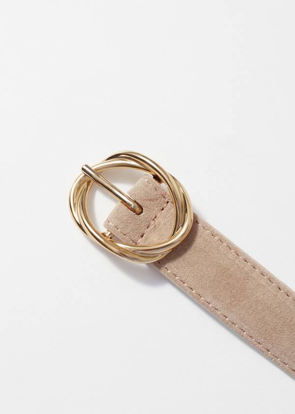 Knot-Buckle Leather Belt