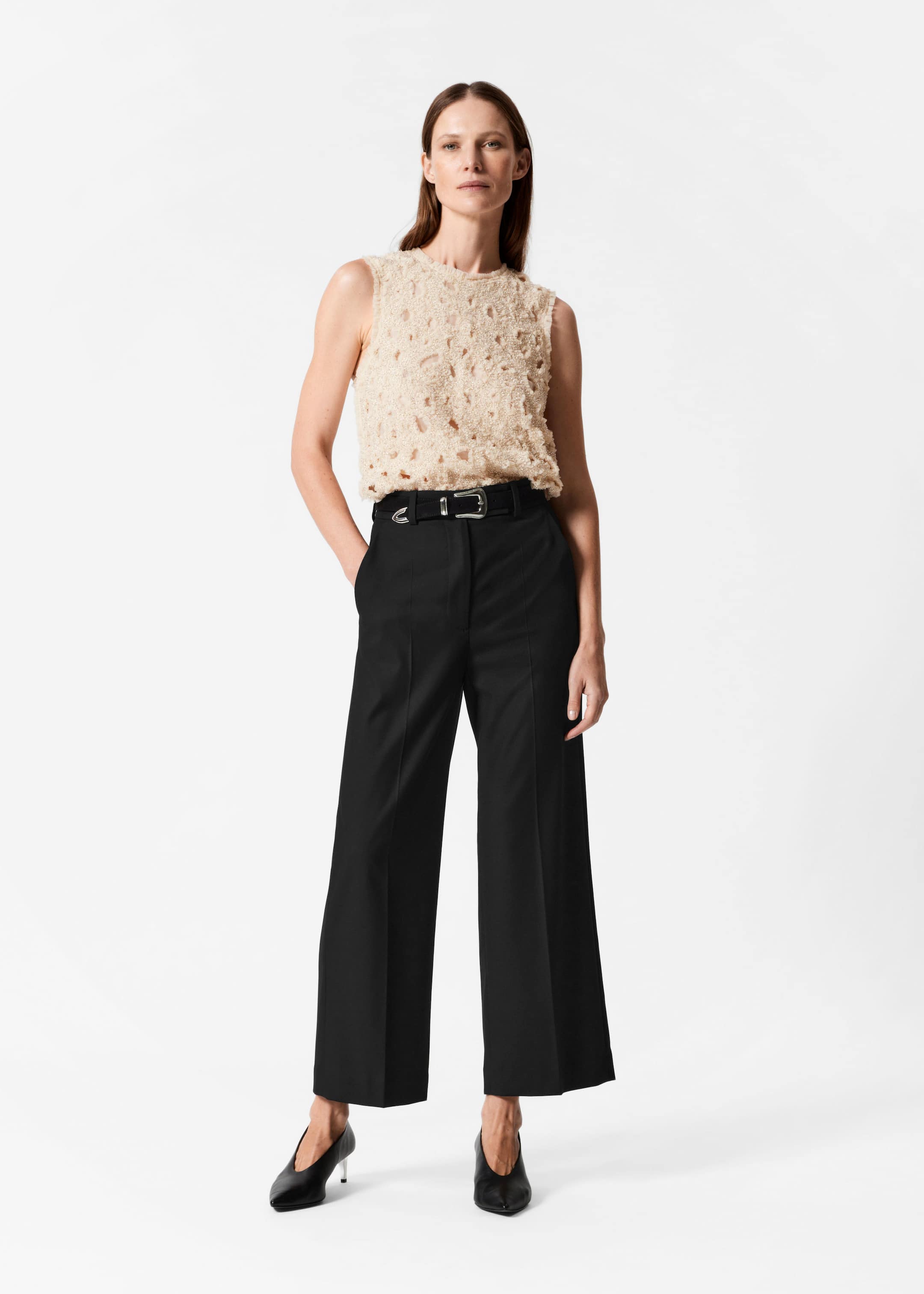 Image of Cropped Tailored Trousers