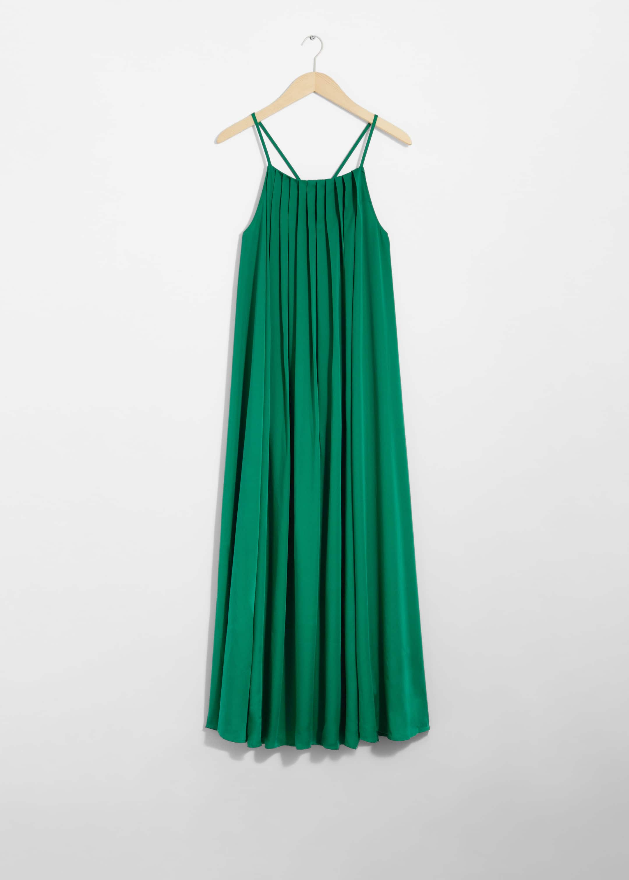 Pleated Halterneck Maxi Dress - Green Florals - Still Life