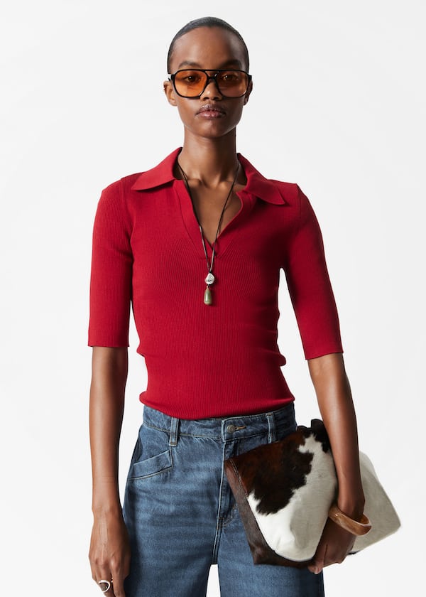 Collared Short-Sleeve Top