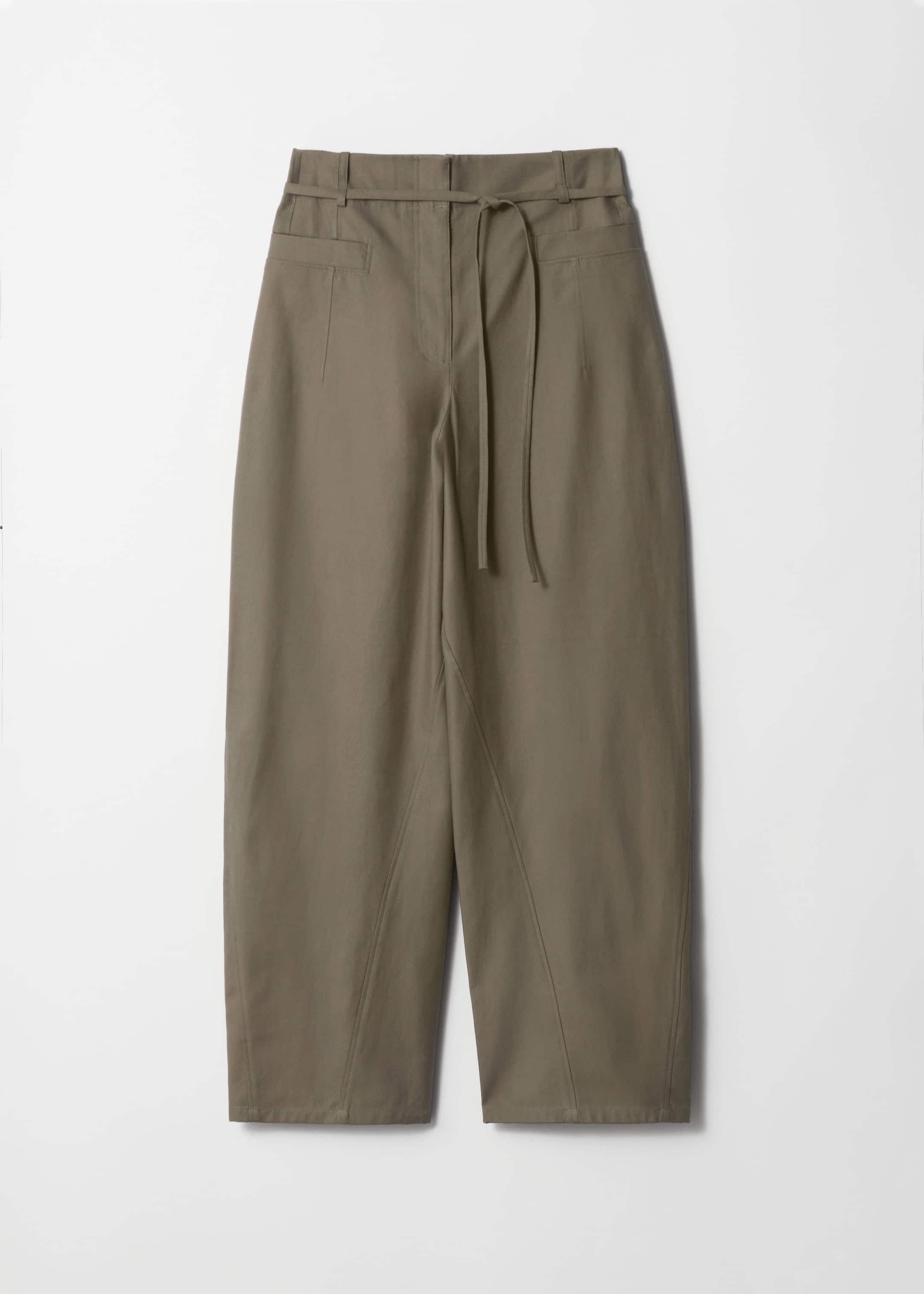 Barrel-Leg Trousers - Khaki - Still Life