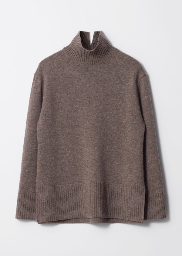 High-Neck Alpaca-Knit Jumper
